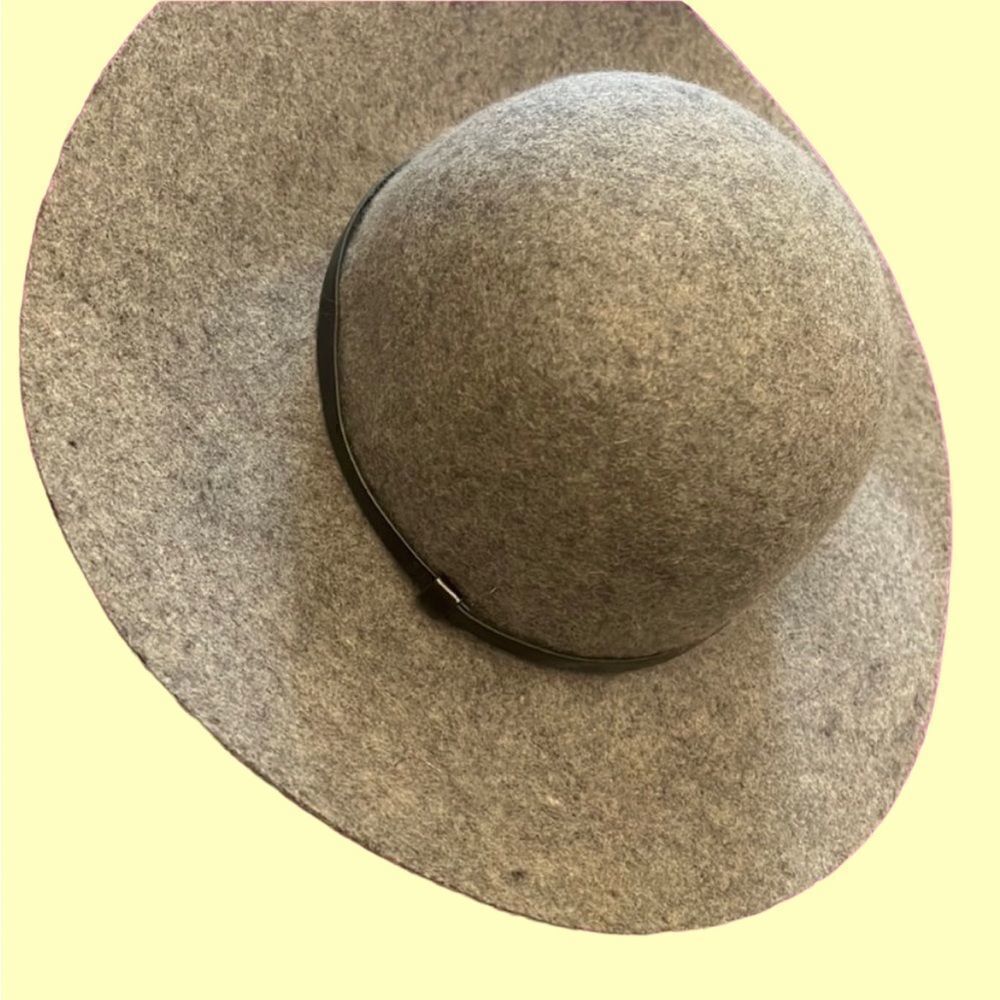 Womens Gray fall floppy hat wide brim accessories s/m designer chic autumn - Picture 7 of 7